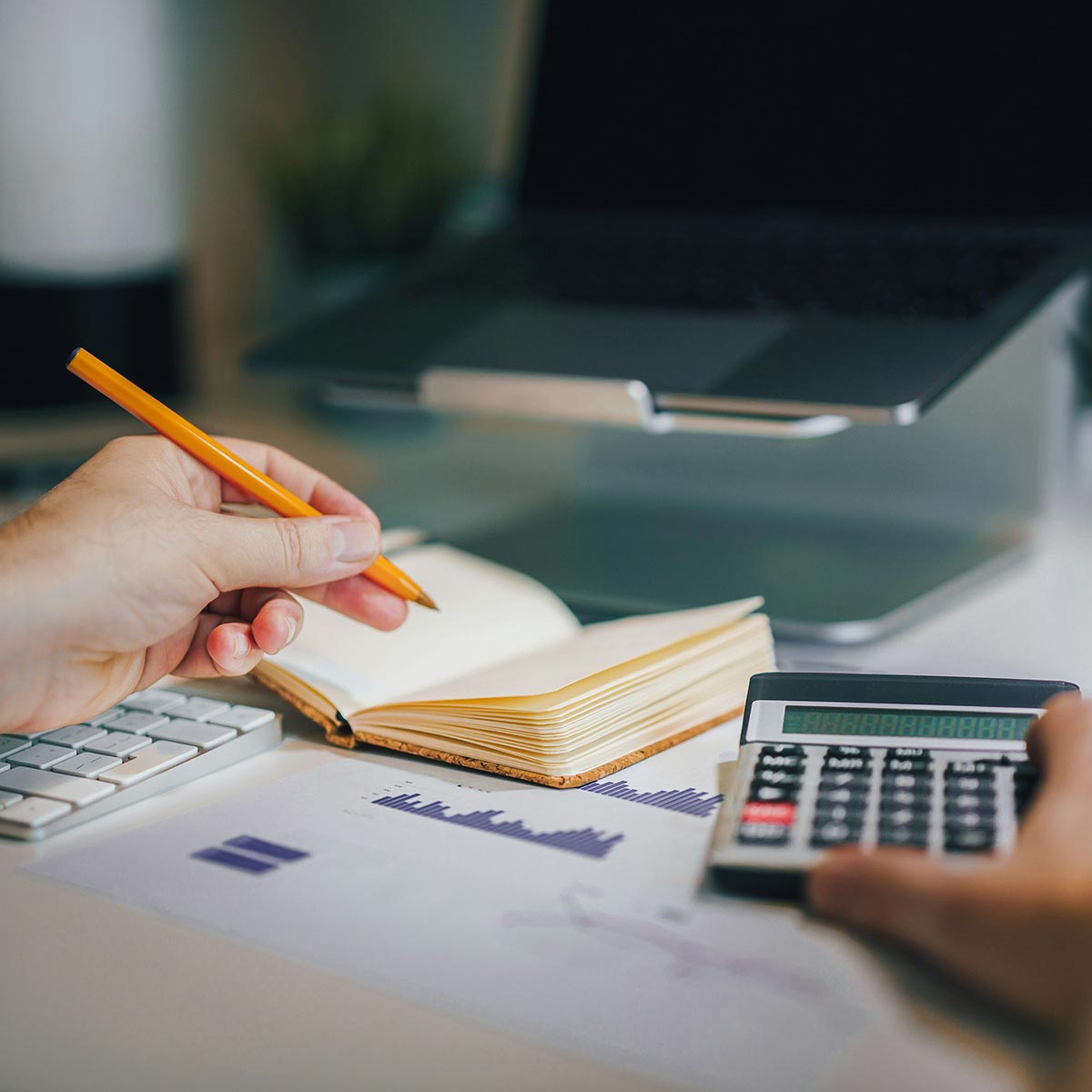 Personal calculating costs in notebook