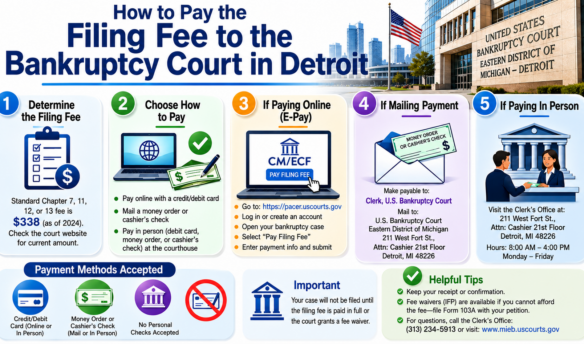 How to Pay the Filing Fee to the Bankruptcy Court in Detroit