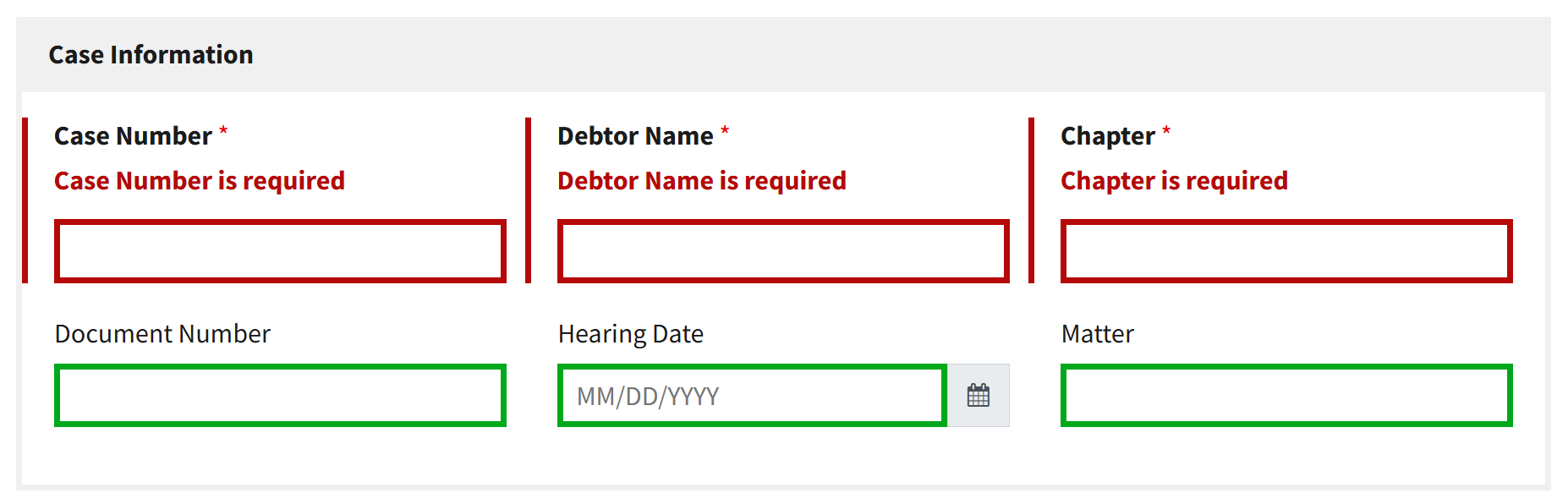 Pacer.gov Payment Screen to pay Bankruptcy Court Filing Fee