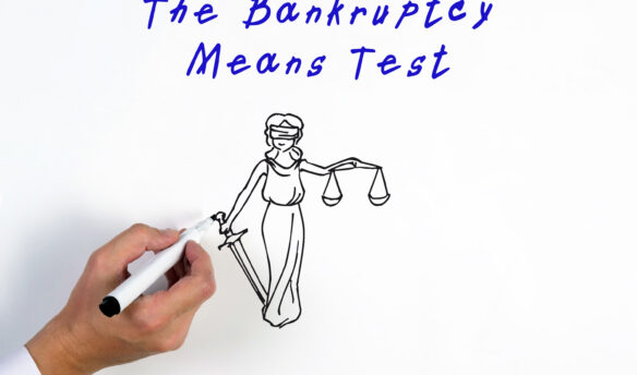 The Bankruptcy Means Test hand drawing Lady Liberty