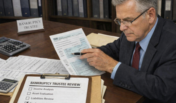 Chapter 7 Bankruptcy Trustee examining a Debtor's income tax returns