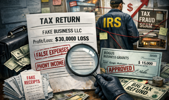 Epidemic of fake businesses on IRS Form Schedule C to create fake business losses to inflate tax refunds