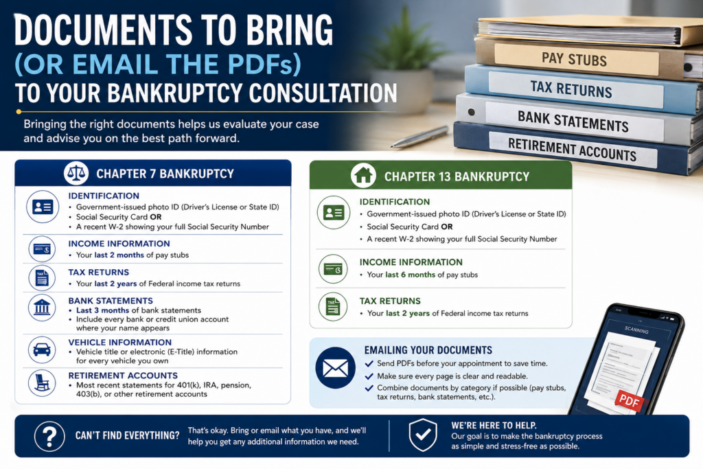 Documents to Bring to Bankruptcy Consultation