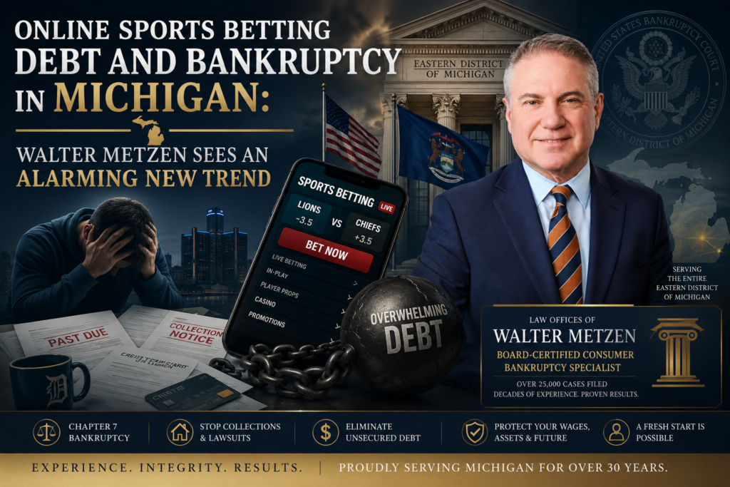 Online Sports Betting Debt and Bankruptcy in Michigan
