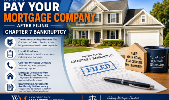 How to pay your mortgage company after filing Chapter 7 bankruptcy while keeping your home and staying current on mortgage payments