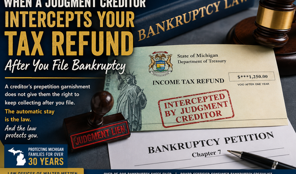 Michigan tax refund intercepted by a judgment creditor after filing Chapter 7 bankruptcy in the Eastern District of Michigan