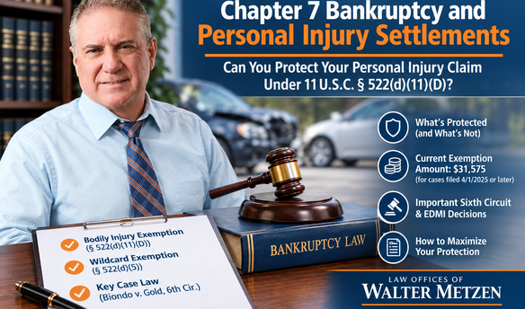 Chapter 7 bankruptcy, personal injury settlement, 11 USC 522(d)(11)(D), bankruptcy exemptions, federal bankruptcy exemptions, Michigan bankruptcy attorney, Eastern District of Michigan, Sixth Circuit bankruptcy cases, Biondo v Gold, personal injury claims, bankruptcy trustee, wildcard exemption, 11 USC 522(d)(5), medical expenses, bodily injury exemption